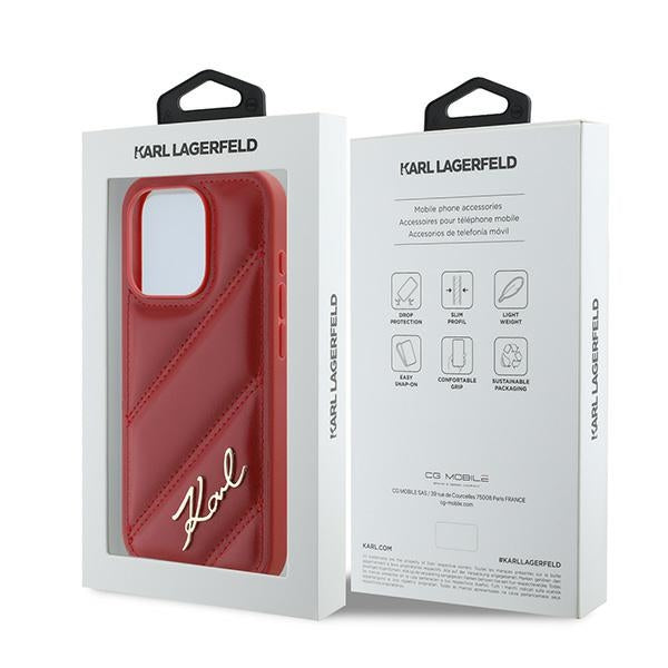 Puzdro pre Apple iPhone 15 Pro Max, Karl Lagerfeld, Diagonal Quilted Script, Rosie