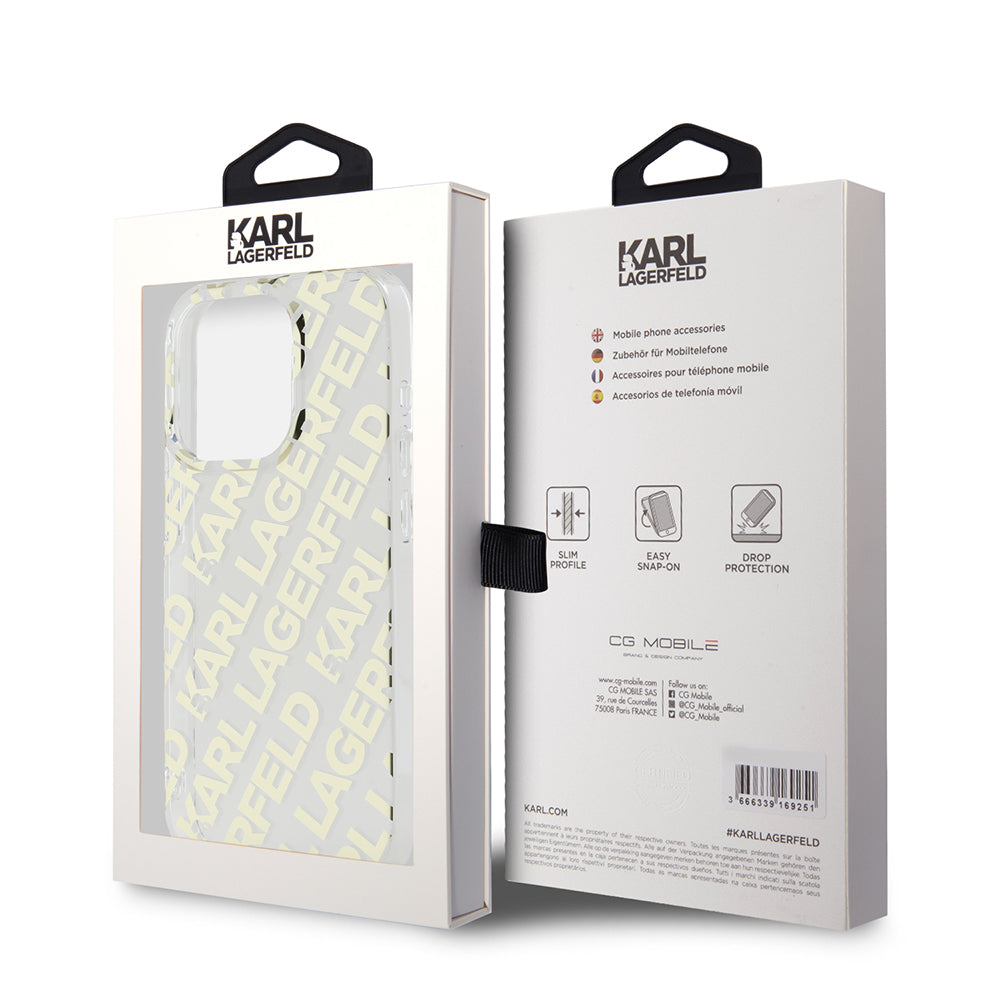 Puzdro pre Apple iPhone 15 Pro Max, Karl Lagerfeld, IML Luxury Gold Fullover Logo, Zlaté