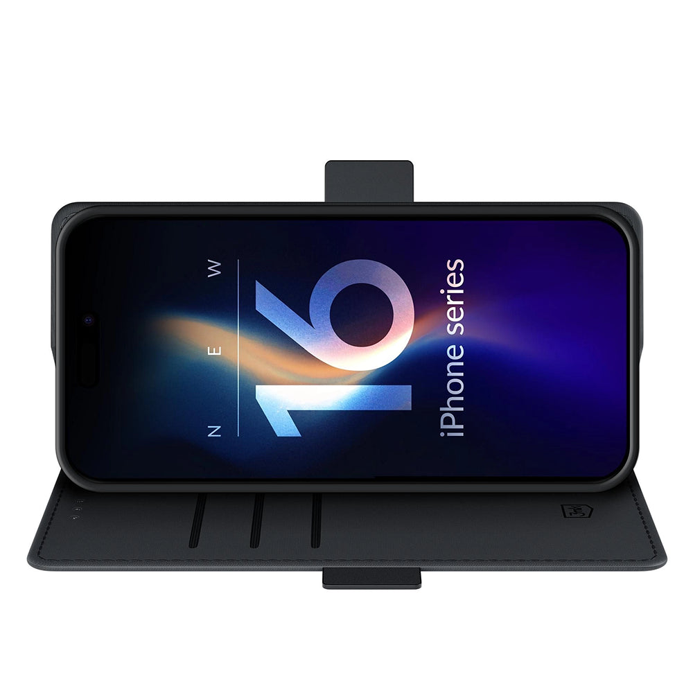 Puzdro pre Apple iPhone 16, 3MK, Peňaženka, Čierne