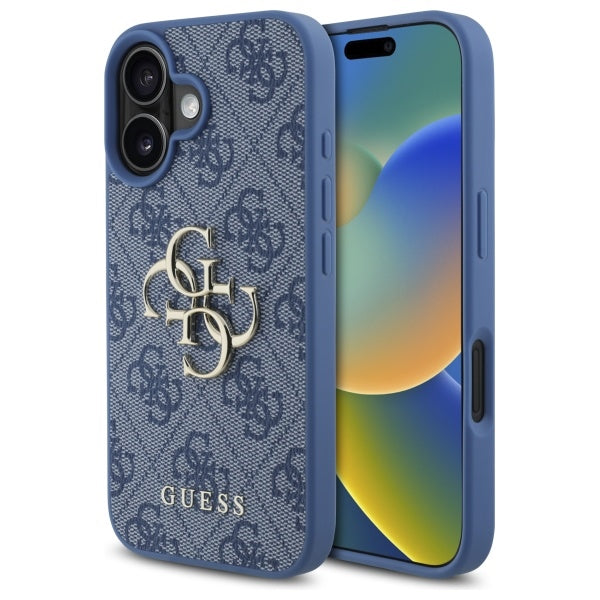 Puzdro pre Apple iPhone 16, Guess, 4G Big Logo, Modrá