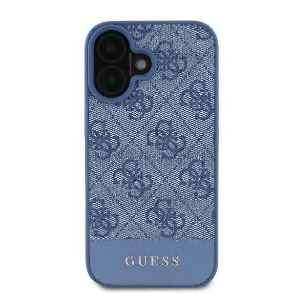 Puzdro pre Apple iPhone 16, Guess, 4G Bottom Stripe, Modrá