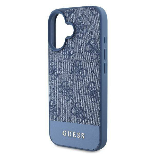 Puzdro pre Apple iPhone 16, Guess, 4G Bottom Stripe, Modrá