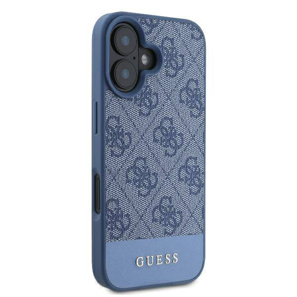 Puzdro pre Apple iPhone 16, Guess, 4G Bottom Stripe, Modrá