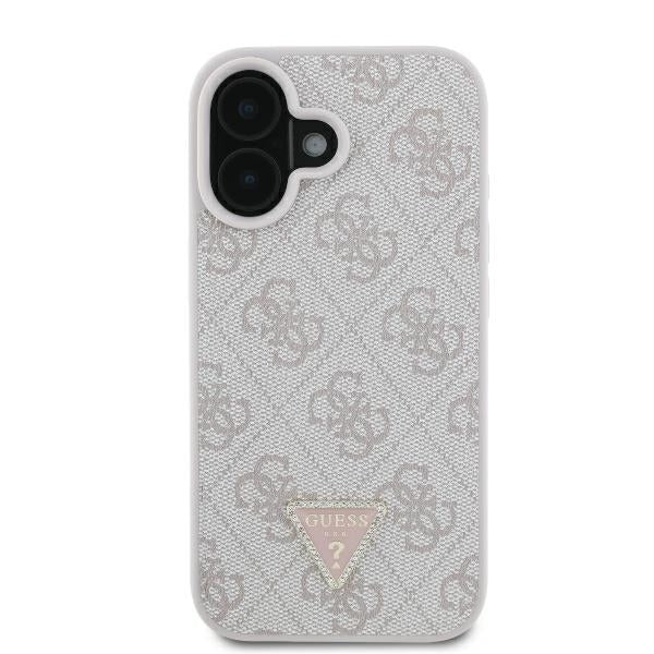 Puzdro pre Apple iPhone 16, Guess, Crossbody 4G Triangle Strass, Modrá
