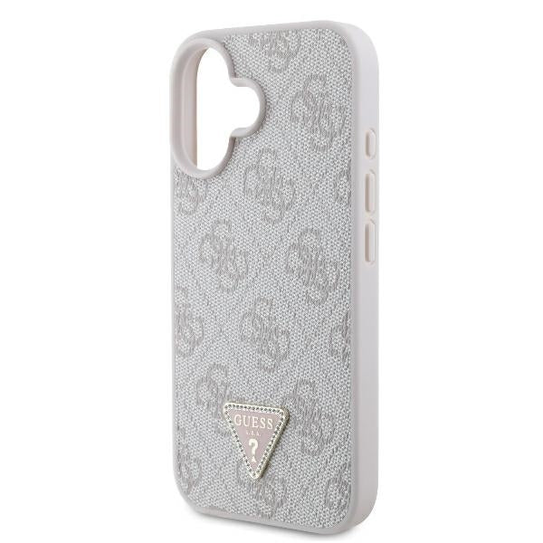 Puzdro pre Apple iPhone 16, Guess, Crossbody 4G Triangle Strass, Modrá