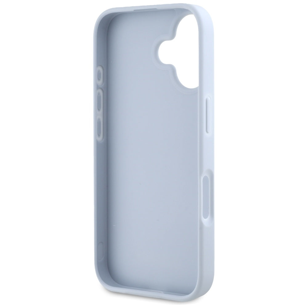 Puzdro pre Apple iPhone 16, Guess, Grained Big 4G Logo Small Classic Logo, Modrá