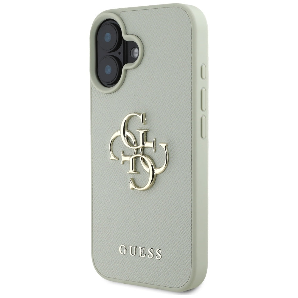 Puzdro pre Apple iPhone 16, Guess, Grained Big 4G Logo Small Classic Logo, Zelené