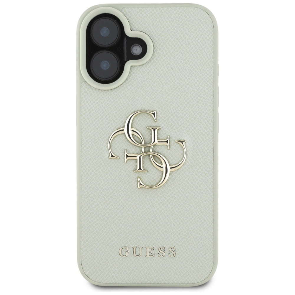 Puzdro pre Apple iPhone 16, Guess, Grained Big 4G Logo Small Classic Logo, Zelené