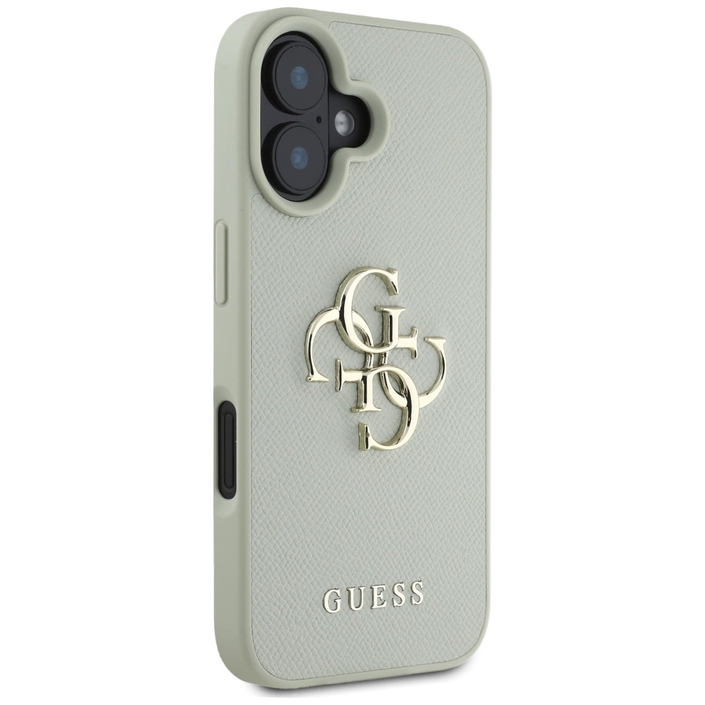 Puzdro pre Apple iPhone 16, Guess, Grained Big 4G Logo Small Classic Logo, Zelené