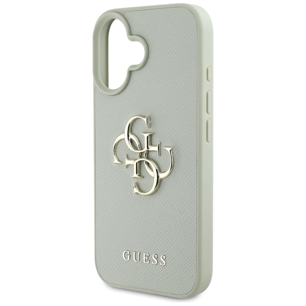 Puzdro pre Apple iPhone 16, Guess, Grained Big 4G Logo Small Classic Logo, Zelené