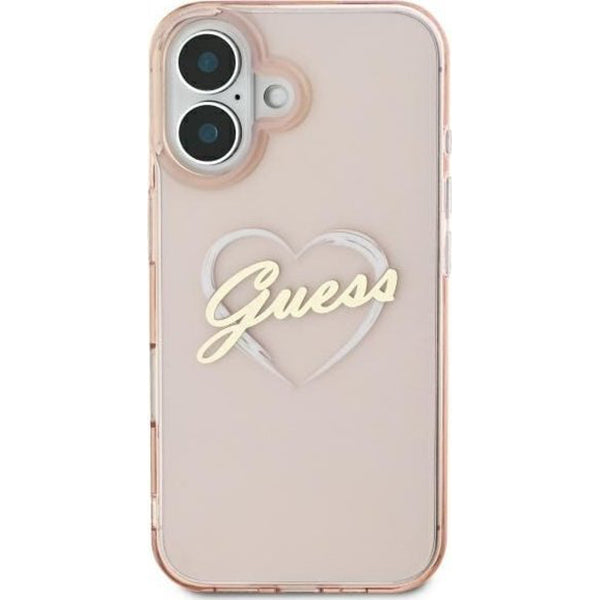 Puzdro pre Apple iPhone 16, Guess, IML Heart, Ružové