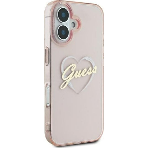 Puzdro pre Apple iPhone 16, Guess, IML Heart, Ružové