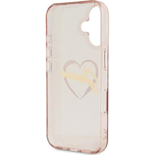 Puzdro pre Apple iPhone 16, Guess, IML Heart, Ružové