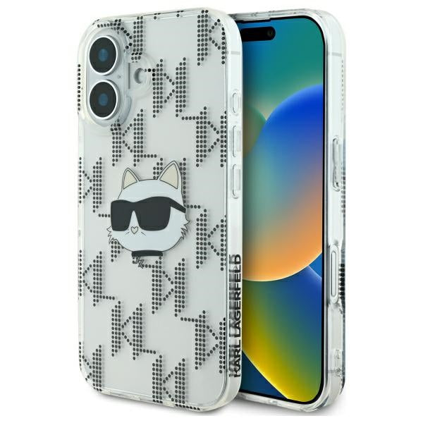 Puzdro pre Apple iPhone 16, Karl Lagerfeld, IML Luxury Electroplated Choupette's Head, Transparentné