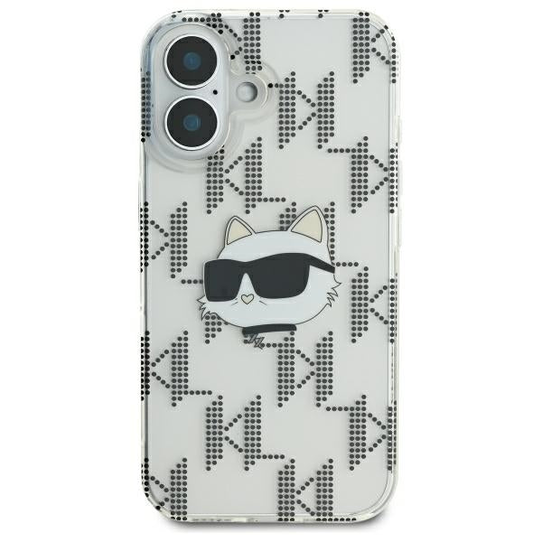 Puzdro pre Apple iPhone 16, Karl Lagerfeld, IML Luxury Electroplated Choupette's Head, Transparentné