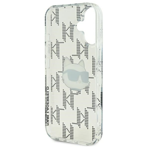Puzdro pre Apple iPhone 16, Karl Lagerfeld, IML Luxury Electroplated Choupette's Head, Transparentné