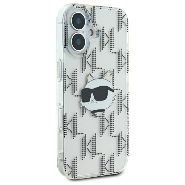 Puzdro pre Apple iPhone 16, Karl Lagerfeld, IML Luxury Electroplated Choupette's Head, Transparentné