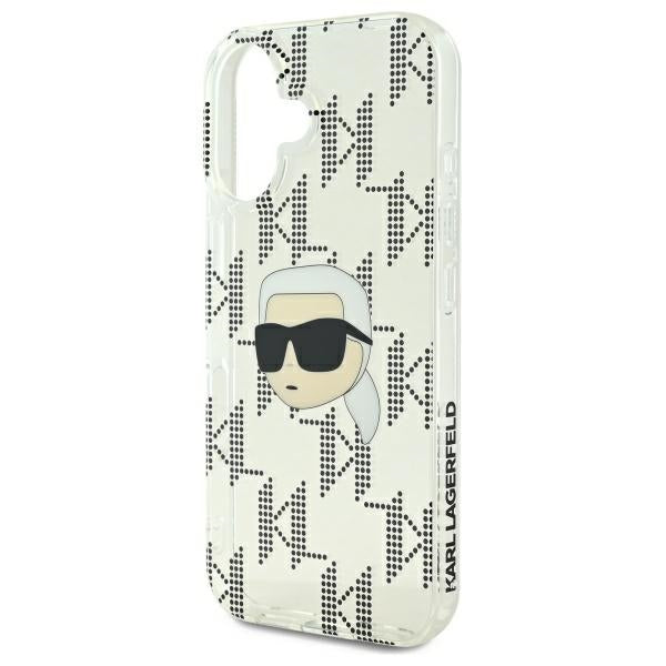 Puzdro pre Apple iPhone 16, Karl Lagerfeld, IML Luxury Electroplated Karl's Head, Priehľadné