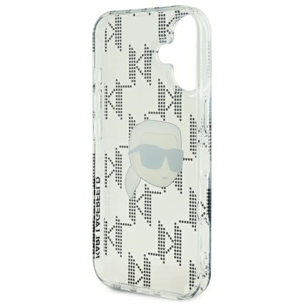 Puzdro pre Apple iPhone 16, Karl Lagerfeld, IML Luxury Electroplated Karl's Head, Priehľadné