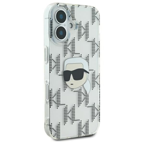 Puzdro pre Apple iPhone 16, Karl Lagerfeld, IML Luxury Electroplated Karl's Head, Priehľadné