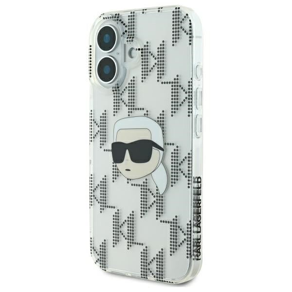 Puzdro pre Apple iPhone 16, Karl Lagerfeld, IML Luxury Electroplated Karl's Head, Priehľadné