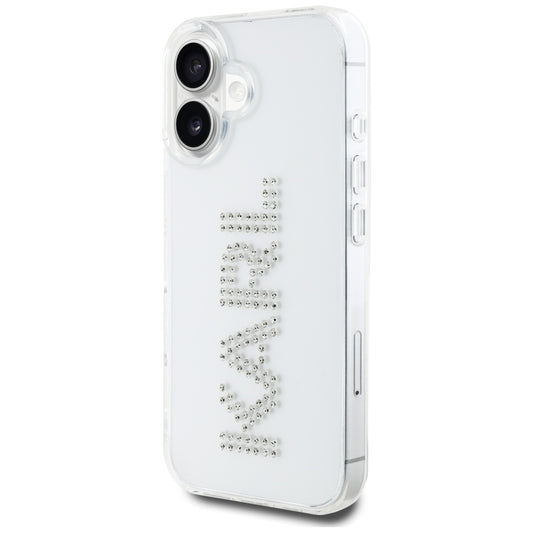 Puzdro pre Apple iPhone 16, Karl Lagerfeld, IML Rhinestones Transparent Logo, Transparent