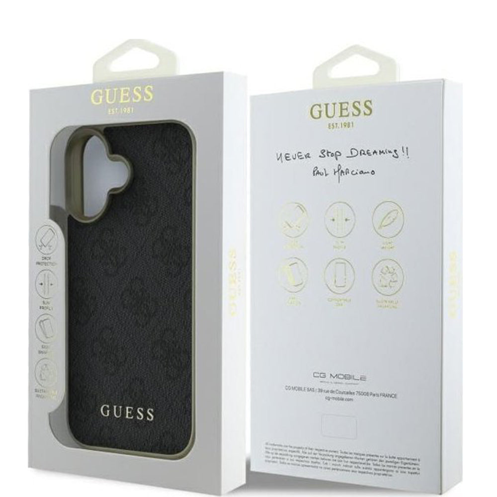 Puzdro pre Apple iPhone 16 Plus, Guess, 4G Charm, Čierne