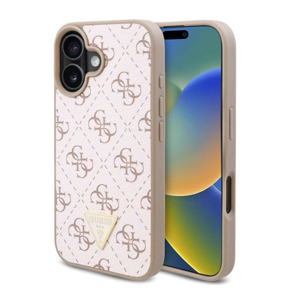 Puzdro pre Apple iPhone 16 Plus, Guess, 4G Triangle Logo, Biela