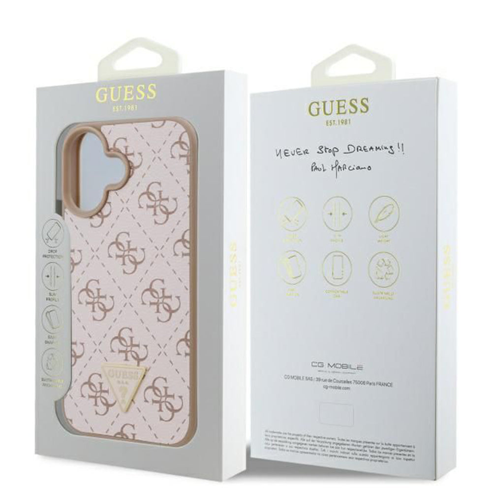 Puzdro pre Apple iPhone 16 Plus, Guess, 4G Triangle Logo, Biela
