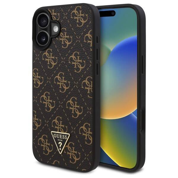 Puzdro pre Apple iPhone 16 Plus, Guess, 4G Triangle Logo, Čierne