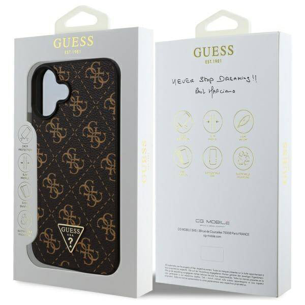 Puzdro pre Apple iPhone 16 Plus, Guess, 4G Triangle Logo, Čierne