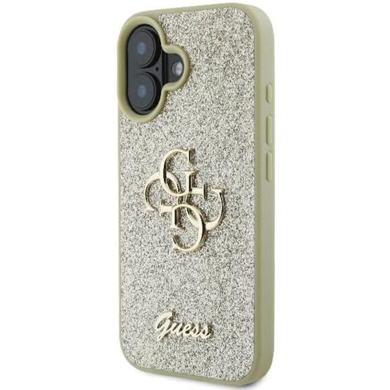 Puzdro pre Apple iPhone 16 Plus, Guess, Fixed Glitter Big 4G, Zlaté
