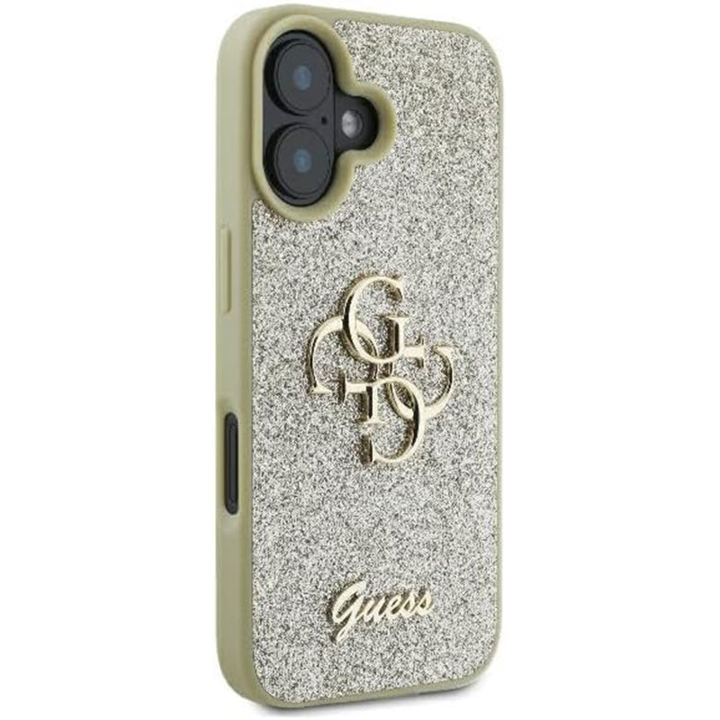 Puzdro pre Apple iPhone 16 Plus, Guess, Fixed Glitter Big 4G, Zlaté