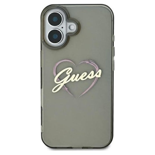 Puzdro pre Apple iPhone 16 Plus, Guess, IML Heart, Čierne