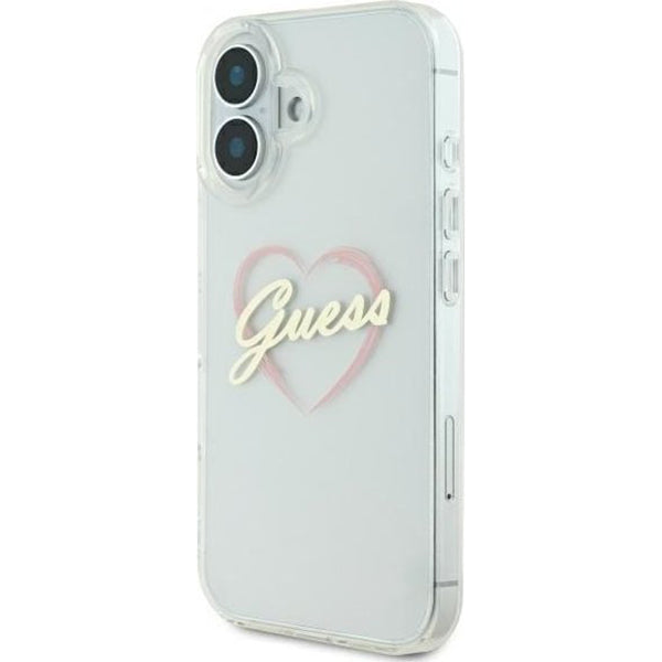 Puzdro pre Apple iPhone 16 Plus, Guess, IML Heart, Priehľadné
