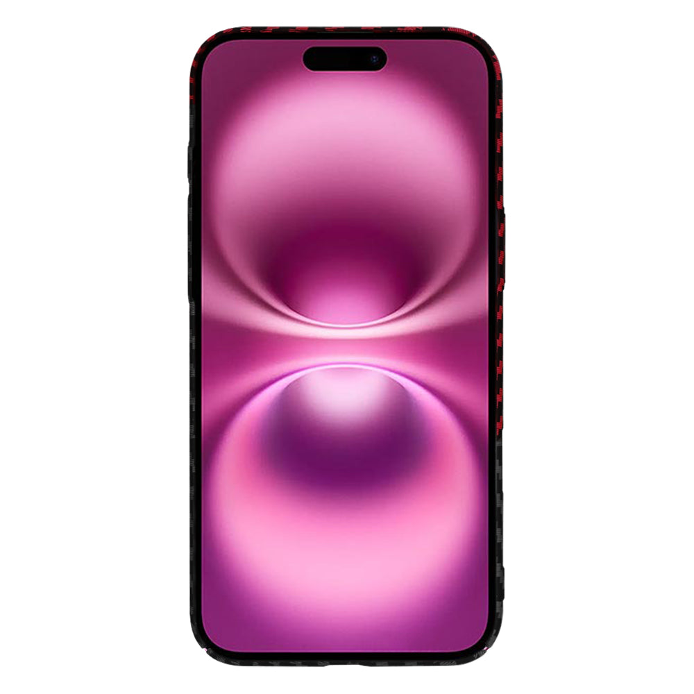 Puzdro pre Apple iPhone 16 Plus, Techsuit, Carbonite FiberShell, Čierno-červené