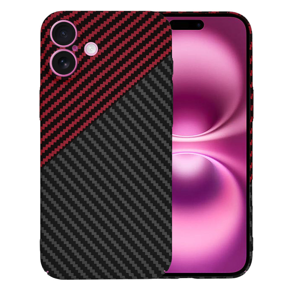 Puzdro pre Apple iPhone 16 Plus, Techsuit, Carbonite FiberShell, Čierno-červené