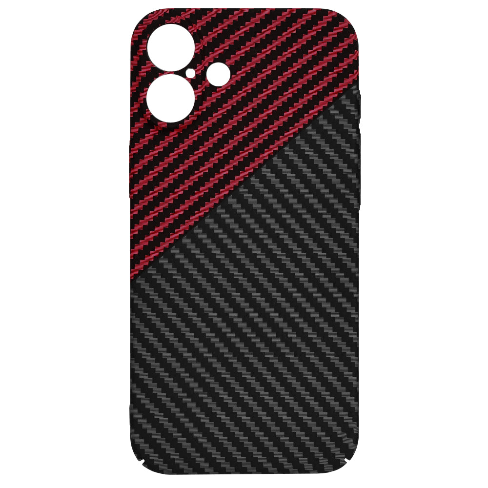 Puzdro pre Apple iPhone 16 Plus, Techsuit, Carbonite FiberShell, Čierno-červené
