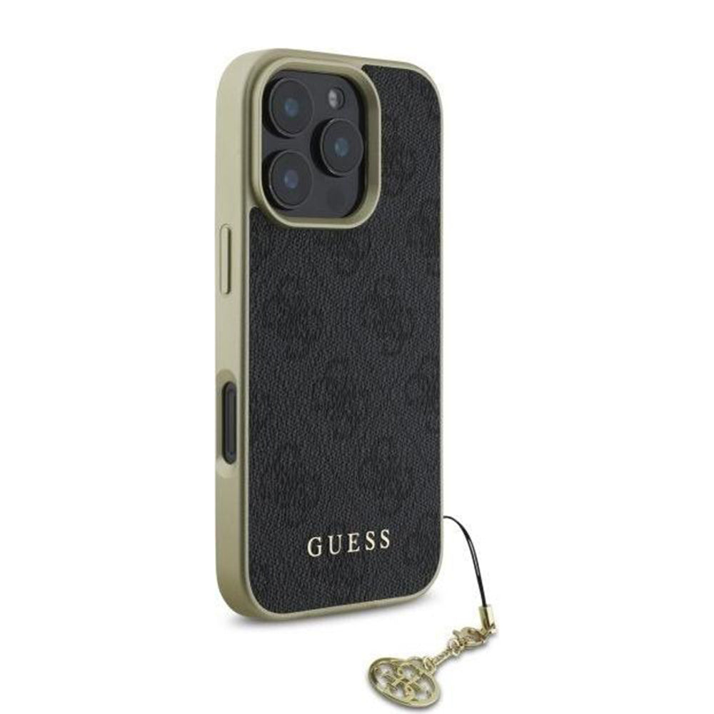 Puzdro pre Apple iPhone 16 Pro, Guess, 4G Charm, Čierne