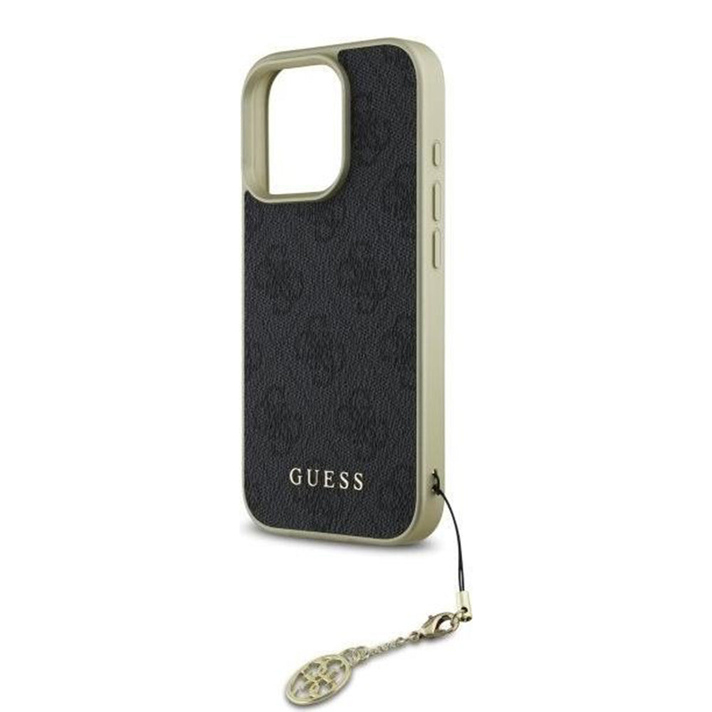 Puzdro pre Apple iPhone 16 Pro, Guess, 4G Charm, Čierne