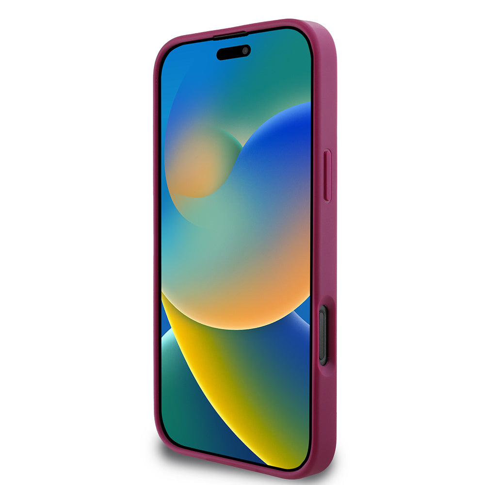 Puzdro pre Apple iPhone 16 Pro, Guess, Glitter Big 4G Script, Magenta