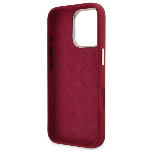Puzdro pre Apple iPhone 16 Pro, Guess, Script Metal Logo, Ružové