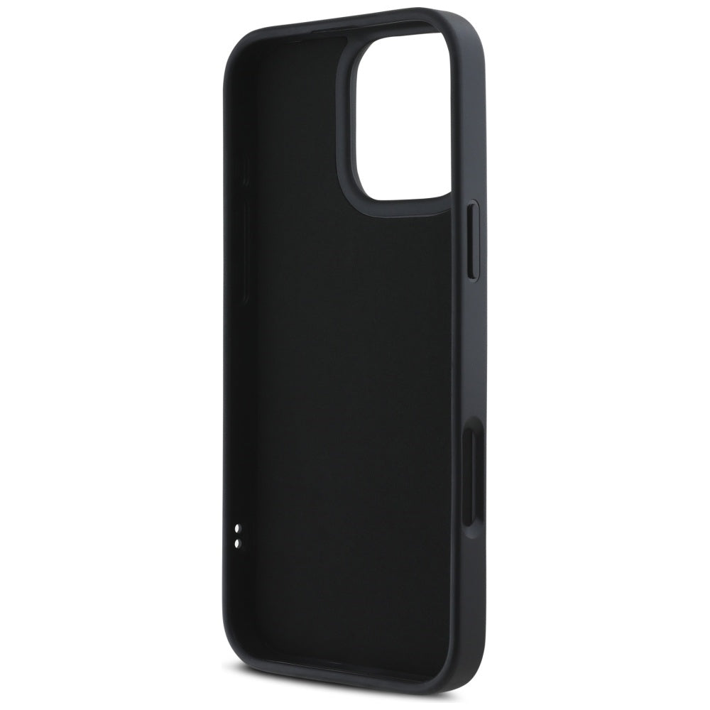 Puzdro pre Apple iPhone 16 Pro, Karl Lagerfeld, 3D Rubber Elongated Gliiter Logo, Čierne
