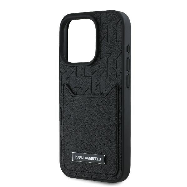 Puzdro pre Apple iPhone 16 Pro, Karl Lagerfeld, Cardslots Monogram, Čierne
