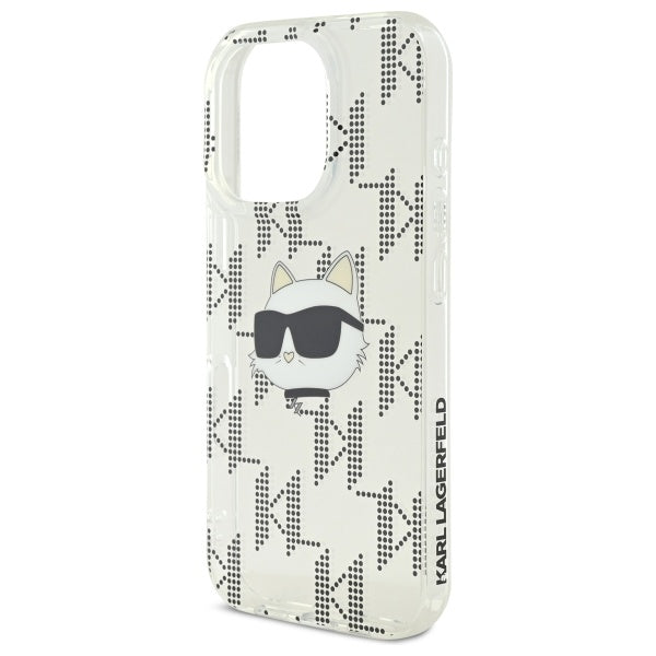 Puzdro pre Apple iPhone 16 Pro, Karl Lagerfeld, IML Luxury Electroplated Choupette's Head, Priehľadné