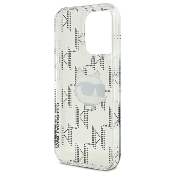 Puzdro pre Apple iPhone 16 Pro, Karl Lagerfeld, IML Luxury Electroplated Choupette's Head, Priehľadné