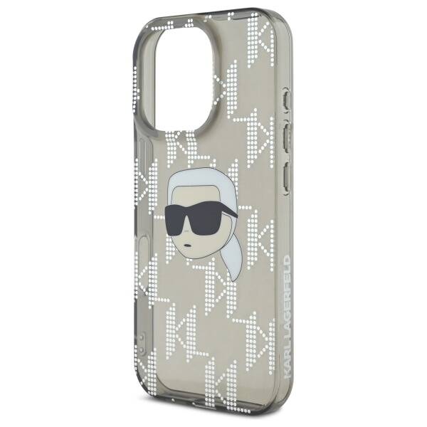 Puzdro pre Apple iPhone 16 Pro, Karl Lagerfeld, IML Luxury Electroplated Karl's Head, Čierne