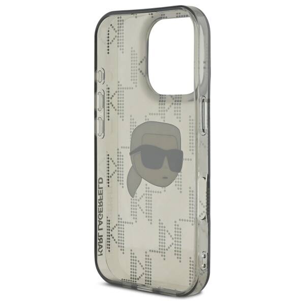 Puzdro pre Apple iPhone 16 Pro, Karl Lagerfeld, IML Luxury Electroplated Karl's Head, Čierne