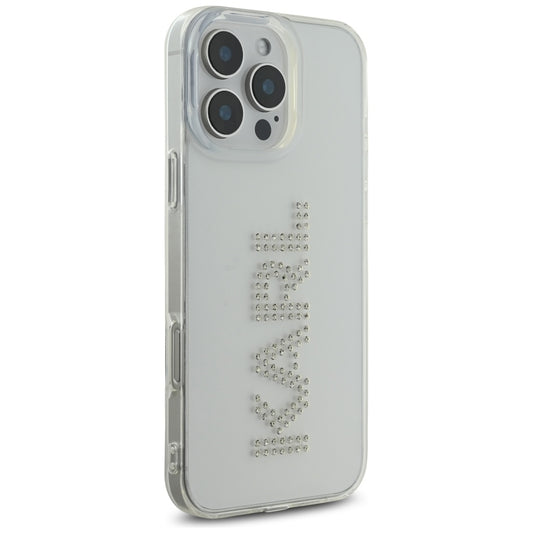 Puzdro pre Apple iPhone 16 Pro, Karl Lagerfeld, IML Rhinestones Transparent Logo, Transparent