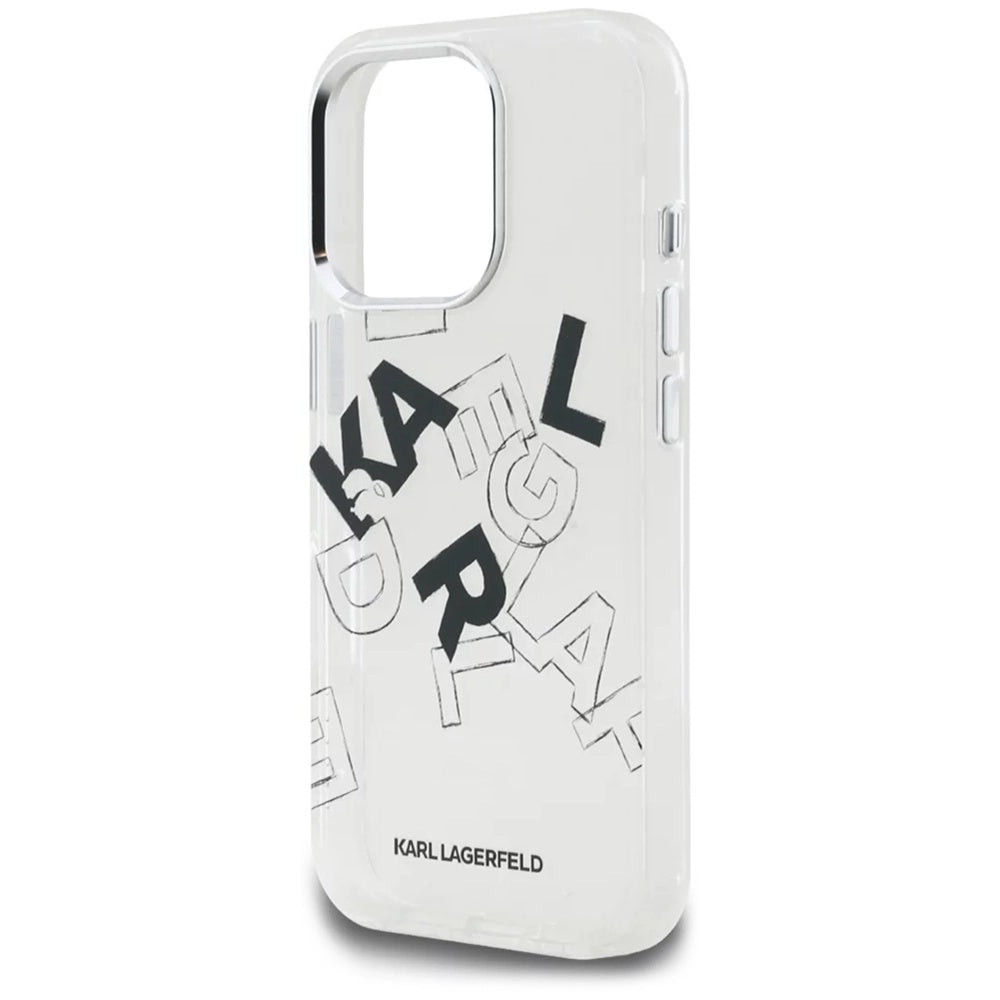 Puzdro pre Apple iPhone 16 Pro, Karl Lagerfeld, IML Sketched Graphic Logo, Transparentné